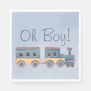 Serviette En Papier Jouets en bois de garçon Baby shower bleu