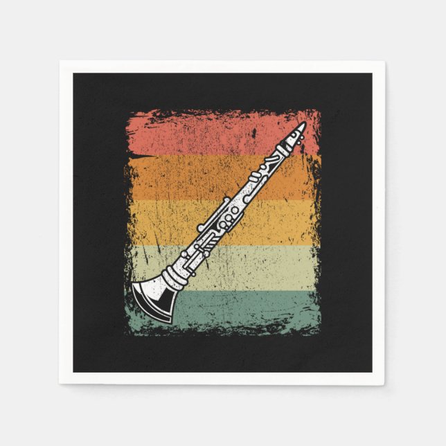 Serviette En Papier Joueur Clarinet vintage Musique Clarinet Cadeau (Devant)