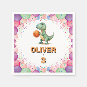 Serviette En Papier Joueur de basket-ball T-rex Anniversaire