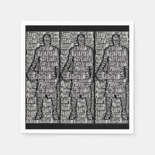 Serviette En Papier Joueur de basket noir Livre blanc Naples