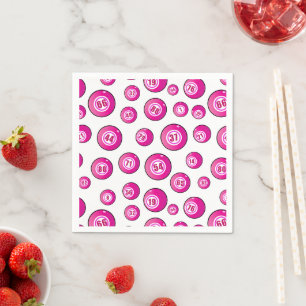 Serviette En Papier Joueur de Bingo Balls mignons rose et blanc numéro