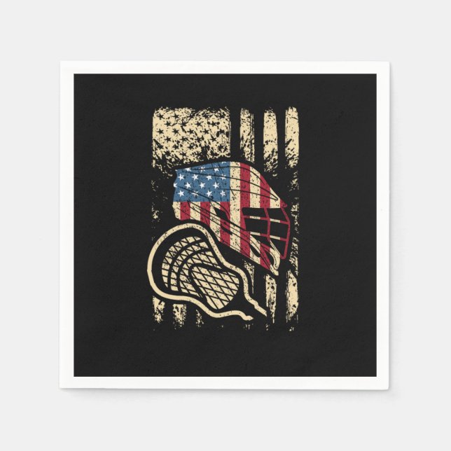 Serviette En Papier Joueur de crosse américain patriotique (Devant)