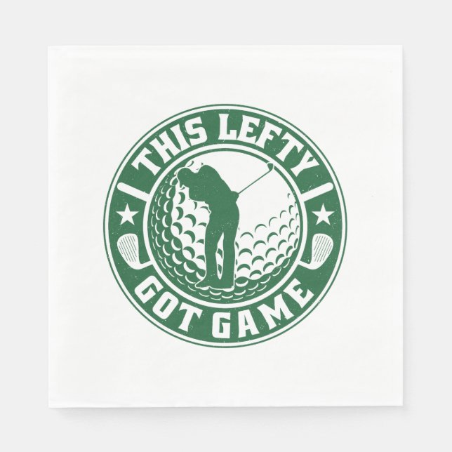 Serviette En Papier Joueur de golf à gauche amusant (Devant)