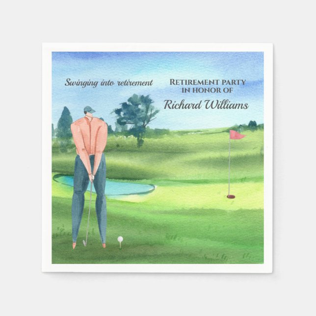 Serviette En Papier Joueur de golf à la retraite (Devant)