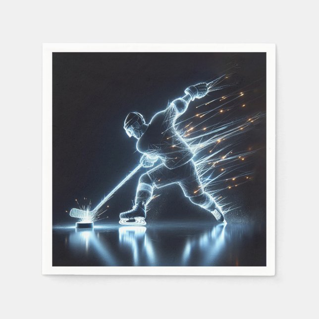 Serviette En Papier Joueur de hockey sur glace (Devant)