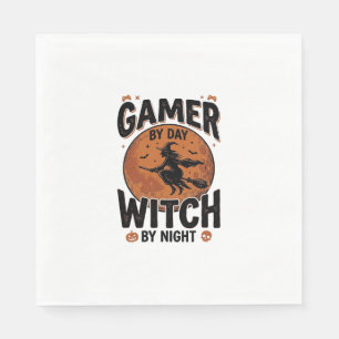Serviette En Papier Joueur de jeu vidéo de jour sorcière de nuit Conce