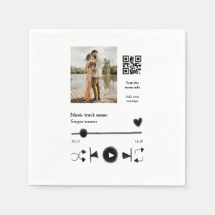 Serviette En Papier Joueur de musique couple personnalisé amour q r co