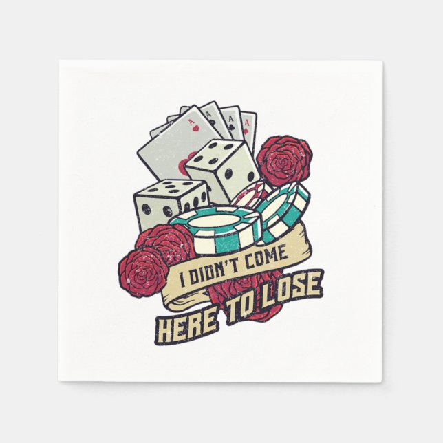 Serviette En Papier Joueur de poker Perdre Casino Cartes de jeu Gamble (Devant)