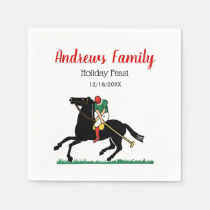 Serviette En Papier Joueur de polo vintage sur poney