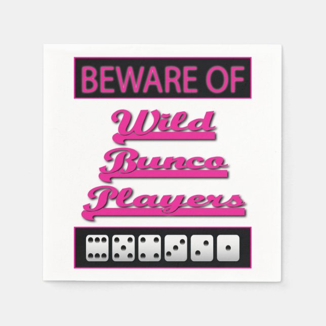 Serviette En Papier Joueurs Wild Bunco Filles Night Out Party (Devant)