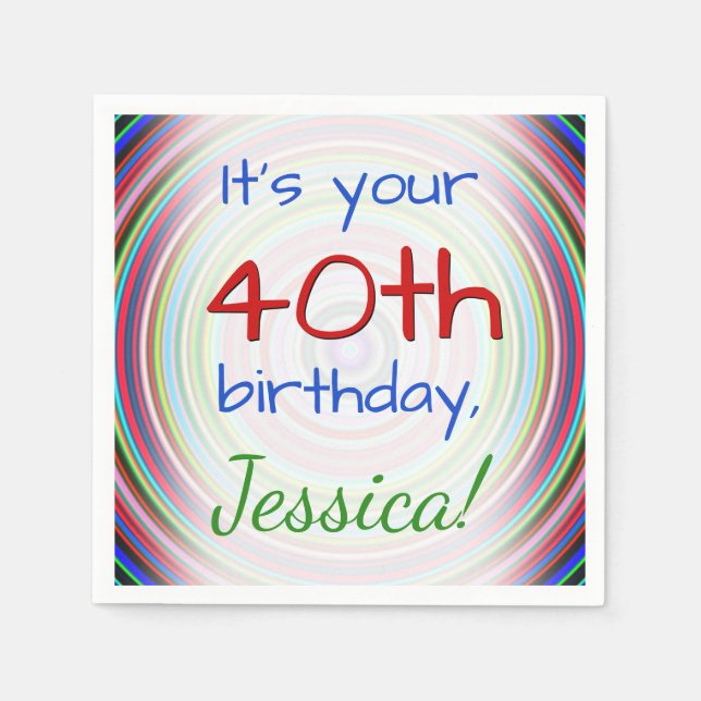 Serviette En Papier Joueuse 40e Anniversaire Papier serviettes (Devant)