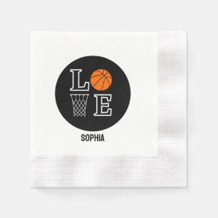 Serviette En Papier Joueuse de basket-ball, fille de basket-ball Anniv