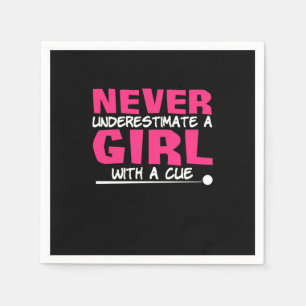 Serviette En Papier Joueuse de billard   Fille de billard américain av