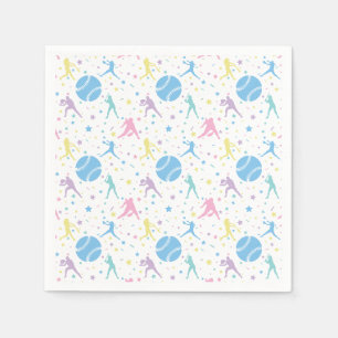 Serviette En Papier Joueuses de softball étoiles