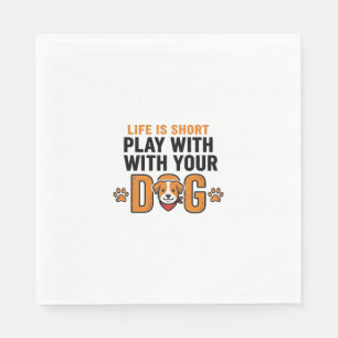 Serviette En Papier Jouez Avec Votre Chien Dessin de Gravure Vintage D
