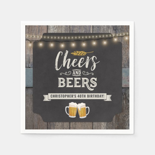 Serviette En Papier Jour d'anniversaire de la bière et de la bière (Devant)