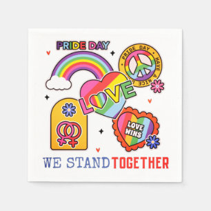 Serviette En Papier Jour de la Fierté Nous Sommes Ensemble LGBT Love R