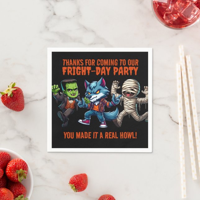 Serviette En Papier Jour de la Foule Monsterrific Jour d'Halloween (En situation)