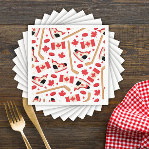 Serviette En Papier Jour du Canada Hockey canadien