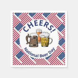 Serviette En Papier Jour national américain de la bière en papier USA