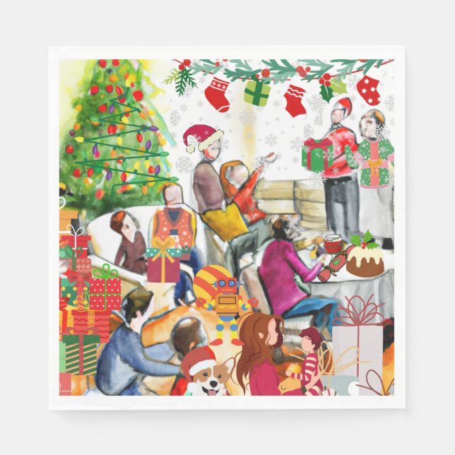 Serviette En Papier Jour Noël (Devant)