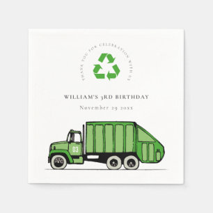 Serviette En Papier Jour vert mignon Garbage Truck Enfants N'importe q