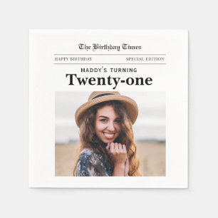 Serviette En Papier Journal de 21e anniversaire