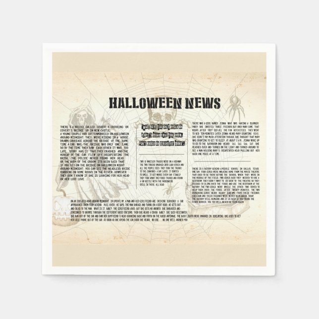 Serviette En Papier Journal vintage d'Halloween (Devant)