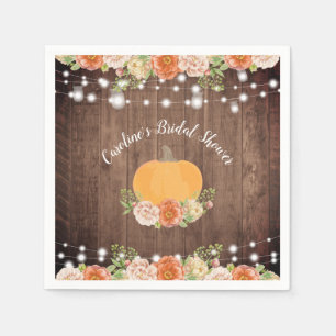 Serviette En Papier Journée de mariage champêtre Floral de citrouille