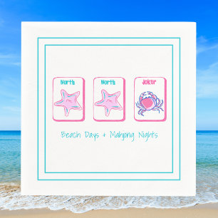 Serviette En Papier Jours de plage et nuits de mahjong côtières