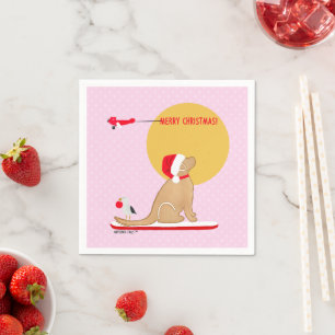 Serviette En Papier Jours de plage Golden Christmas Pink