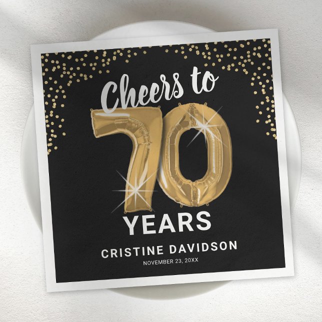 Serviette En Papier Jours modernes à 70 ans Adulte Anniversaire servie (Créateur téléchargé)