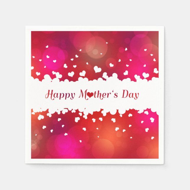 Serviette En Papier Jovely Happy Mother's Day Hearts (Devant)