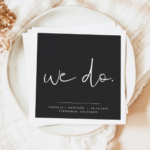 Serviette En Papier JOVI Black Edgy Moderne Minimaliste Mariage Nous f