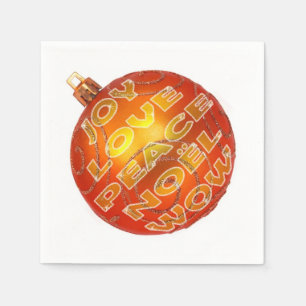 Serviette En Papier Joy Love Peace Noel Wow Ornament Napkins