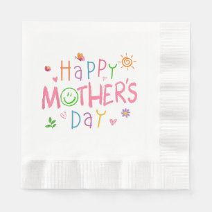 Serviette En Papier Joyeuse Chemise De Fête Des Mères Pour Enfants Béb