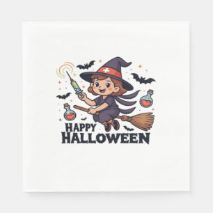 Serviette En Papier Joyeuse chemise d'Halloween - Éffrayante mignonne 