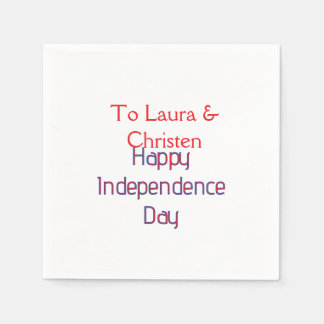 Serviette En Papier Joyeuse fête de l'indépendance nom date simple rou