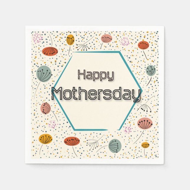 Serviette En Papier Joyeuse fête des Mères (Devant)