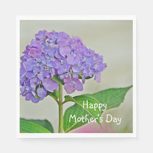 Serviette En Papier Joyeuse fête des mères Hydrangea (Devant)