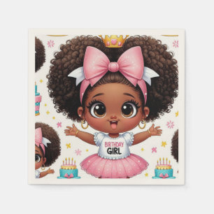 Serviette En Papier Joyeuse fille anniversaire Chibi Napkins