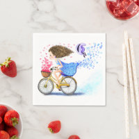 Joyeuse fille avec serviettes de vélo