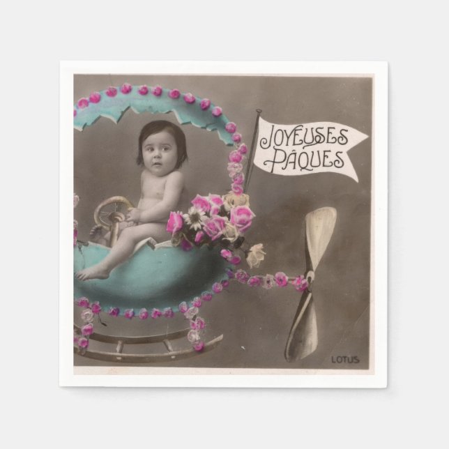 Serviette En Papier Joyeuse Paques (Devant)