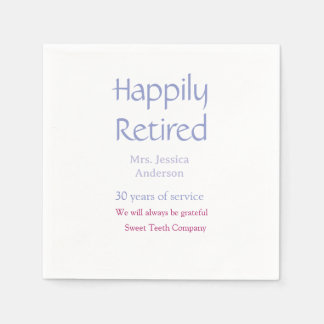Serviette En Papier Joyeuse retraite nom années de service violet