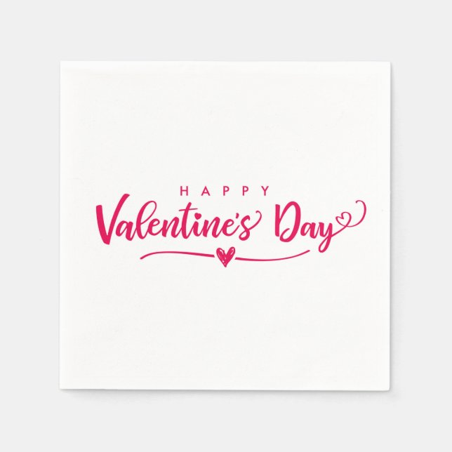Serviette En Papier Joyeuse Saint-Valentin (Devant)