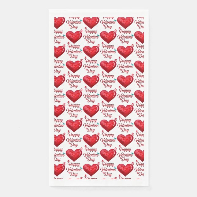 Serviette En Papier Joyeuse Saint-Valentin (Devant)
