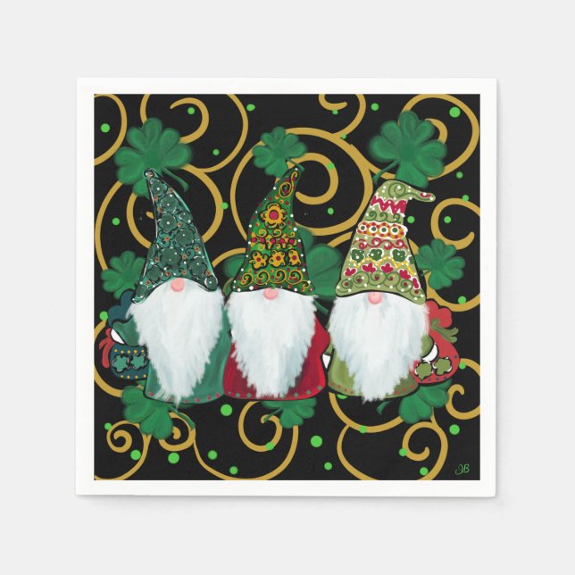 Serviette En Papier Joyeuse St. Patrick GNOMES    (Devant)