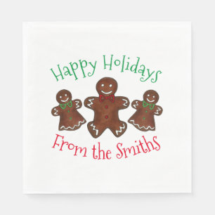 Serviette En Papier Joyeuses fêtes Gingerbread Homme Noël Cookies