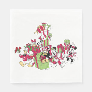 Serviette En Papier Joyeuses fêtes   Mickey & Friends Cadeaux de Noël