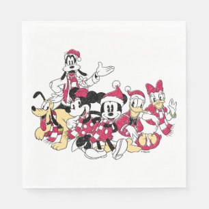 Serviette En Papier Joyeuses fêtes   Mickey & Friends Christmas Cheval